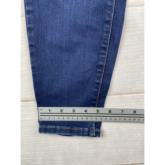 Maurices High Rise Jeans Womens 14W Dark Wash Button Fly Tapered Jegging Stretch - Picture 6 of 10